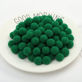 100Pcs Fluffy Assorted Pom Poms Balls for DIY Creative Crafts Decorations (3cm-Green)