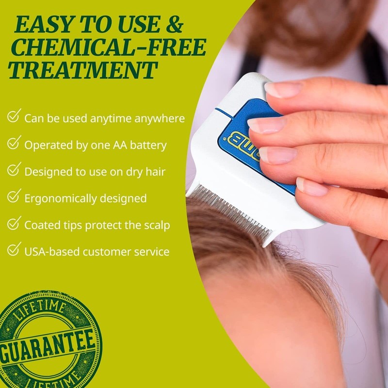 LiceGuard RobiComb Electronic Head Lice Comb, Gentle Lice Treatment for