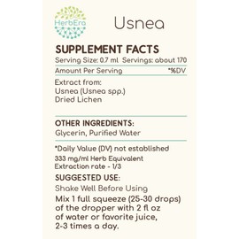 Usnea B120 Alcohol-Free Herbal Extract Tincture, Super-Concentrated Usnea (Usnea spp.) Dried Lichen (4 fl oz)
