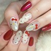 QQPPOLIU Cute Press on Nails Almond Shape with Polka Dots