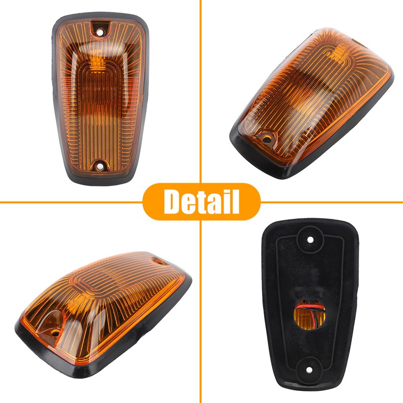 5Pcs Cab Marker Light Weatherproof Amber Teardrop Cab Top Running