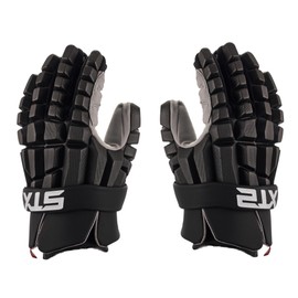STX LZR Lacrosse Gloves, Extra Small, Black, Pair