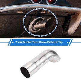 X AUTOHAUX 2.25" ID Inlet Turn Down Exhaust Tip 9" Inch 230mm Overall Length Silver Tone T304 Stainless Steel 2.25" Outlet OD Tailpipe Tip Surface Polishing Mandrel Bend Elbow Tube