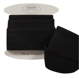 Elastic Band Black Ribbed Width 40 mm Black 5 Metres