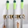 Fiunkes Mop Broom Holder Wall Mount Garden Tool Organizer, Brass