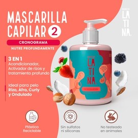 LATINA® | Mascarilla para Cabello - Nutrición Intensa | Crema para Peinar - Activador de Rizos | Belleza Mujer - Tratamiento para Cabello Maltratado c