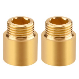 Brass Tap Extension 1/2 Inch x 20 mm, DN15 Thread Extension, 1/2 Inch Female x 1/2 Inch External Thread, 20 mm Brass Extension Fitting, Connection Extension for Drinking Water and Heating Installation