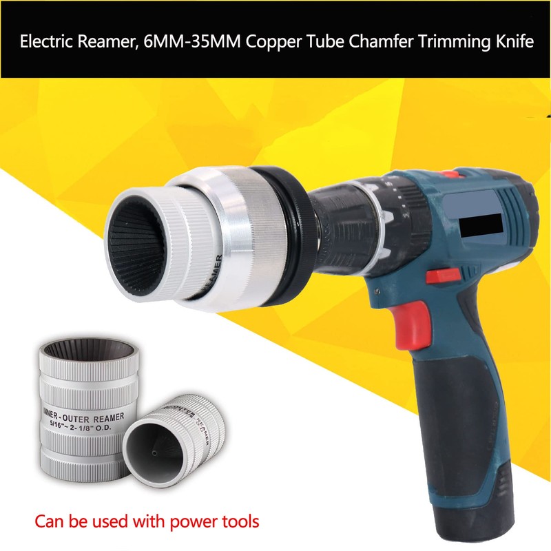 Electric Reamer, 6MM-35MM Copper Tube Chamfer Trimming Knife Metal Pipes