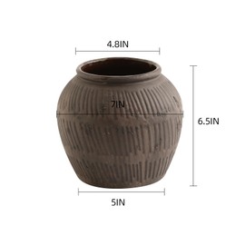 Farmhouse Vase for Home Decor, Terracotta Vase, Rustic Vase, and Vintage vase. Vintage Flower Vase Suitable for Home Decor, Living Room, Shelf Decor, Dining Table Decor, 7IN. ZSHLXM