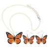 NEWEI Acrylic Monarch Necklace Earrings Charms Morpho Butterfly Jewelry Sets