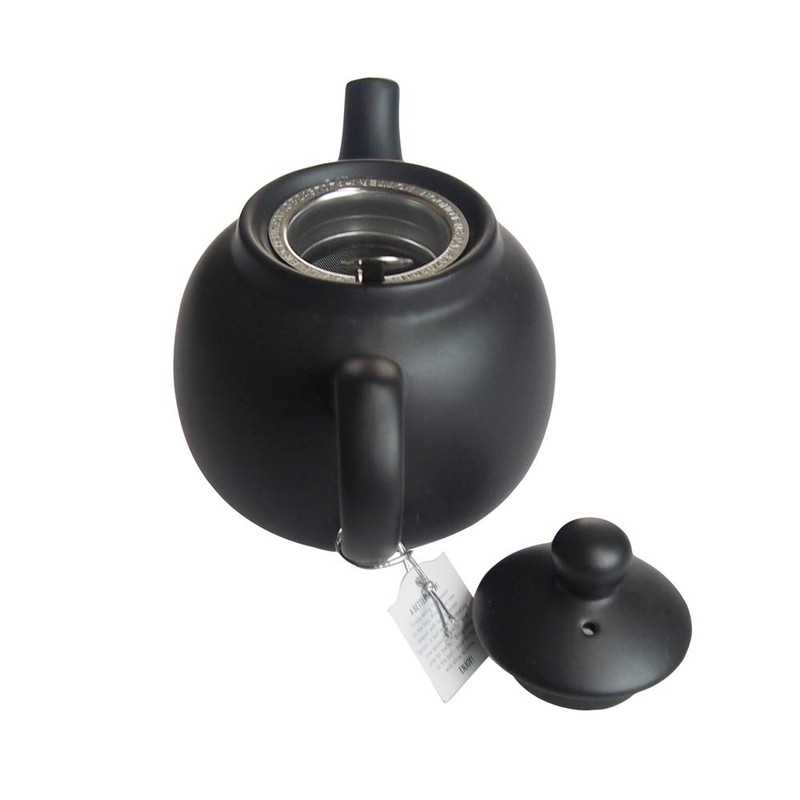 LONDON POTTERY Farmhouse Teapot for 2 Cups, Matte Black