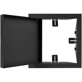 6" x 6" Inch Galvanized Steel Access Panel Door - for Outdoor and Indoor Use - Opening Flap Cover Plate - Box Door Lock - Door Latch - Black Inspection Hatch - Anthracite Polymer Coating