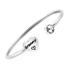 Family Jewelry Granny Bracelet Open Cuff Bangle Grandma Jewelry Granny Gift from Grandkids Nana Gift Grammy Gift Best Granny Ever Gift (Granny)