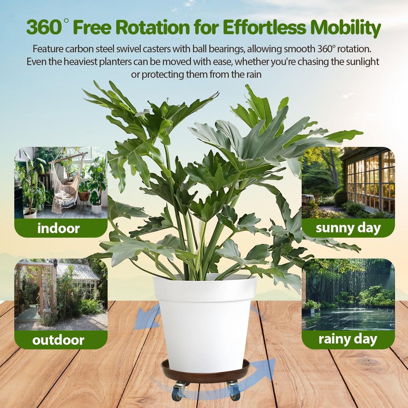 Plant Saucer 16" Rolling Plant Caddy Rolling Plant Stand with