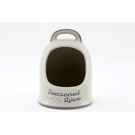 Dolomite Grey Ceramic Salt Cellar Pig Kitchen Spices Condiment Dispenser