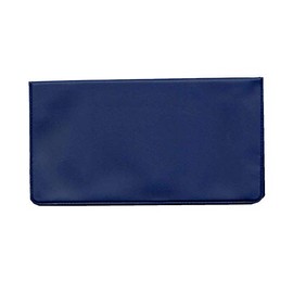 Easy Read Register Vinyl Checkbook Cover for Top Tear Personal Checks (Monaco Blue)