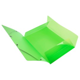 Exacompta - Ref 55673E - Iderama PP Collection - Translucent Elasticated 3-Flap Folder - Suitable for A4 Documents, 0.5mm Polypropylene - Lime Green (Pack of 15)