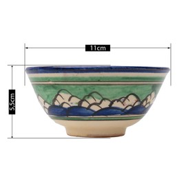 6 Ceramic Bowls 200 ml Piyola Small Handmade Machrob - Uzbek Bowl with Hand-Painted Design | Tea Cup | Bowl Colourful Ceramic | Dip Bowl (Machrob (Small)