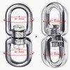 Velomill 2+1 Heavy Duty 304 Stainless Steel Swivel Ring Double Ended Swivel Eye Hook with SUS304 Snap Hooks for Web Tree Swing, Swing Spinner Hanger, Reliable and Safe (M8)
