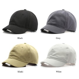 talajee Short Brim Unconstructed Soft Cotton Plain Baseball Cap Adjustable Washed Low Profile Dad Hat for Men Women (US, Alpha, One Size, Grey)