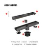 SaniteModar Linear Shower Drain, Black Shower Drain 12 inch with