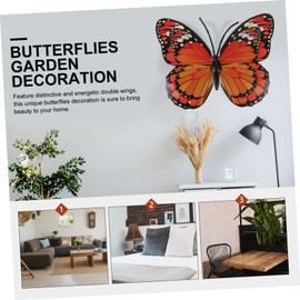 HOMSFOU Garden Butterfly Decoration Metal Wall Art Ornaments Home Ornament Butterfly Wall Decoration Japanese Tea Cups Butterfly Wall Sticker Decor for Home 3D Animal Plastic Large Size