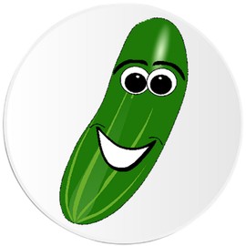 Kiwi Gifts Smiling Cucumber - 100 Pack Circle Stickers 3 Inch  Veggie Food Pickle Vegetable