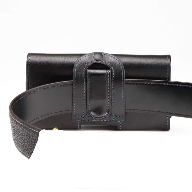 DFV mobile - Gürteltasche Echtleder Holster Etui mit Horizontalem Gürtelschlaufen