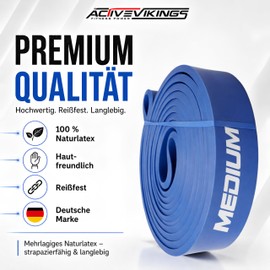 ActiveVikings® Pull-Up Fitness Bands Perfect for Muscle Building and Crossfit Freeletics, Calisthenics Fitness Band, Pull Up Bands, Resistance Bands, blue