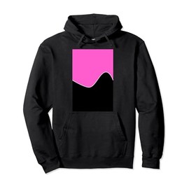 GEOMETRIC TWO TONE PATTERN LIGHT DEEP PINK and BLACK WAVE Pullover Hoodie