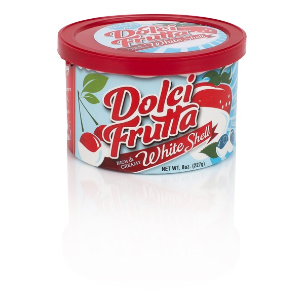 Dolci Frutta Rich & Creamy White Chocolate Shell, Simply Microwave, Dip, and Done, Nut-Free, Gluten-Free, 8oz, Pack of 12