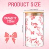 Suclain 3 Pack Pink Bow Glass Storage Containers with Airtight