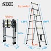 Telescopic A-Frame Aluminum Extension Ladder 1.7M + 2M Adjustable Folding
