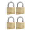 Master Lock 140EURQNOP Pack of 4 Key Padlocks with Brass