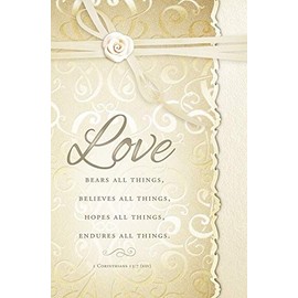 "Love bears all things." - Wedding - Standard Bulletin 11 inch - ESV Scripture - (Package of 100)