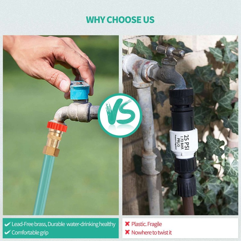 Pronese LF Brass Drip irrigation Inline Water Pressure Reducer Regulator