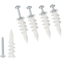 Self Drilling Drywall Plastic Anchors with Screws, Expansion Screws 56 Pieces (28 Pairs)