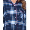 Ashford & Brooks Women's Flannel Plaid Pajamas Long Sleeve Button