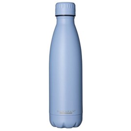 Scanpan Vacuum Stainless Steel Water Bottle 500 ml Water Bottle BPA, 24 Hours Cooling & 12 Hours Warm, Stainless Steel to go, Insulated Flat, Travel Flat in V (Airy Blue to Go)