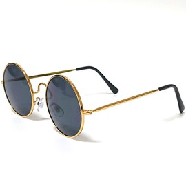 FashionBerry 99% UV Protection Lenses, Round Sunglasses, Date Glasses, Eye Friendly, No Fatigue, UV Protection, Fashion Glasses, Unisex, Lightweight, Small Face Effect, gold × smoke