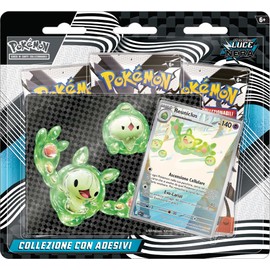 Pokémon: Scarlet and Violet Expansion Sticker Collection (Reuniclus) - Black Light from the Pokémon TCG (One Holographic Promotional Card and Three Expansion Envelopes)