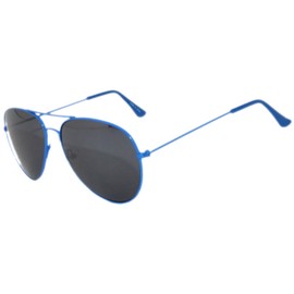 owl DARK SMOKE LENS AVIATION STYLE MEN WOMEN SUNGLASSES BLUE METAL FRAME SHADES UVB