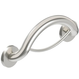 HEALTHCRAFT Plus 2-in-1 Towel Ring & Grab Bar (14 Inch) | ADA Compliant Bathroom Safety Grab Bar for Seniors, Wall-Mounted, Supports Up to 500 lbs, Brushed Stainless Steel