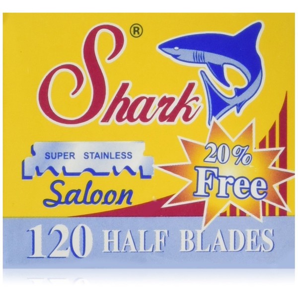 120 Shark Super Stainless Straight Edge Barber Razor Blades for Professional Barber Razors