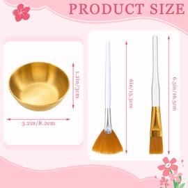 Teenyyou 36 Pcs Esthetician Supplies for Facials Set Includes 12 Stainless Steel Gold Facial Bowls 12 Brushes 12 Flat Facial Spatula Mask Cosmetic Applicators for Women Mask Mixing Tools Kit