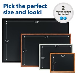 Besso Besso Magnetic Chalkboard Blackboard (24x36)- Large Hanging Framed Wall Chalk Board w/Wooden Frame - Rustic 2x3 Wall Black Board to Use at Home, Office, and Restaurant Sign - Includes Magnets