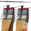 Black Space Saving Pants Hangers 4 Pack, 6 Layer Jeans