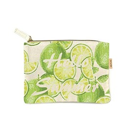 Occasions Gift Giving Small Cotton Canvas Cosmetic Zipper Eco Pouch Bag (Collection 2) (Hello Summer)