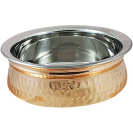 Stainless steel-copper serving Bowl for serving food & vegetables (6-inch) (1)