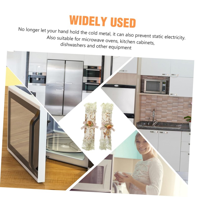 DOITOOL 2pcs Refrigerator Handle Gloves Covers Fridge Cover to Protect